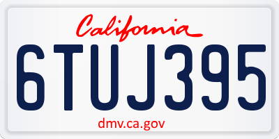 CA license plate 6TUJ395