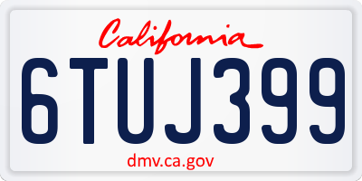 CA license plate 6TUJ399
