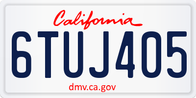 CA license plate 6TUJ405