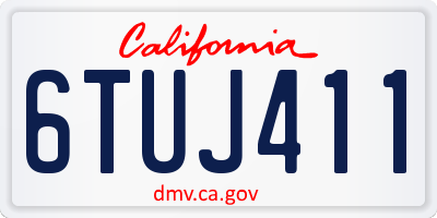 CA license plate 6TUJ411