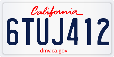 CA license plate 6TUJ412
