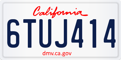 CA license plate 6TUJ414