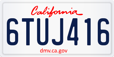 CA license plate 6TUJ416