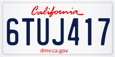 CA license plate 6TUJ417