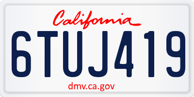 CA license plate 6TUJ419