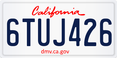 CA license plate 6TUJ426