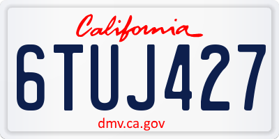 CA license plate 6TUJ427