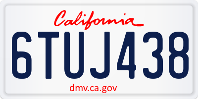 CA license plate 6TUJ438