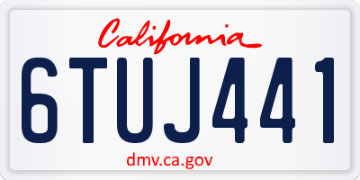 CA license plate 6TUJ441