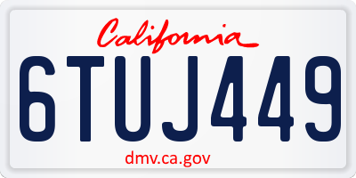 CA license plate 6TUJ449