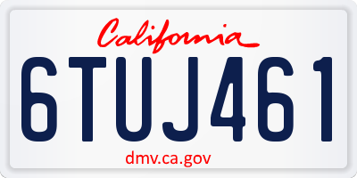 CA license plate 6TUJ461
