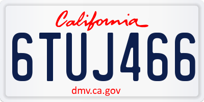 CA license plate 6TUJ466