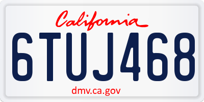 CA license plate 6TUJ468