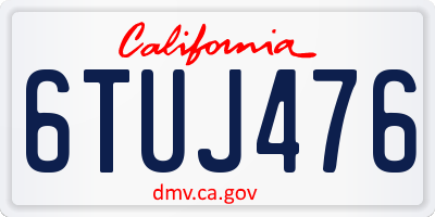 CA license plate 6TUJ476
