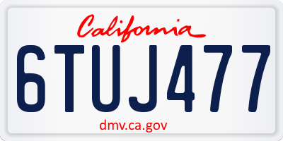 CA license plate 6TUJ477
