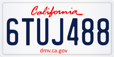 CA license plate 6TUJ488