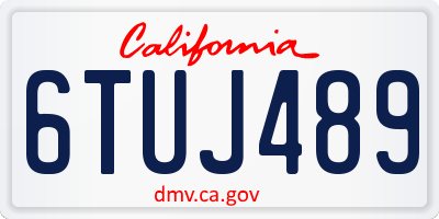 CA license plate 6TUJ489