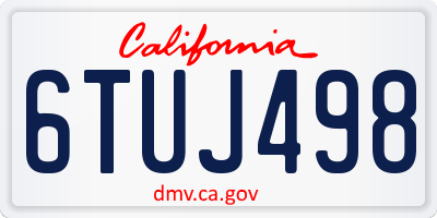 CA license plate 6TUJ498