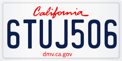 CA license plate 6TUJ506