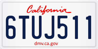 CA license plate 6TUJ511