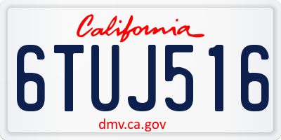 CA license plate 6TUJ516