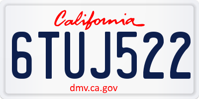 CA license plate 6TUJ522