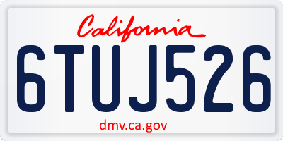 CA license plate 6TUJ526