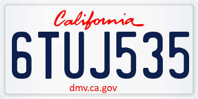 CA license plate 6TUJ535