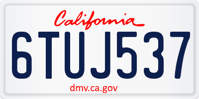CA license plate 6TUJ537