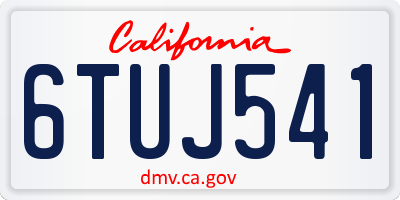 CA license plate 6TUJ541