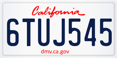 CA license plate 6TUJ545