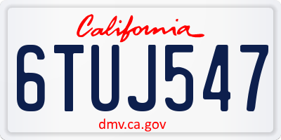 CA license plate 6TUJ547
