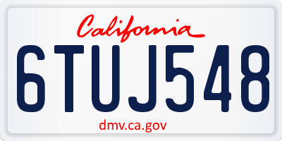 CA license plate 6TUJ548