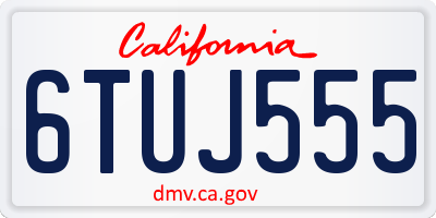 CA license plate 6TUJ555
