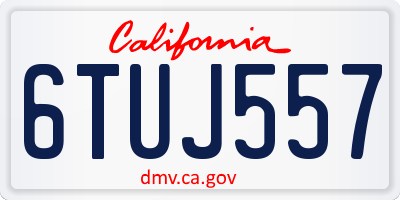 CA license plate 6TUJ557