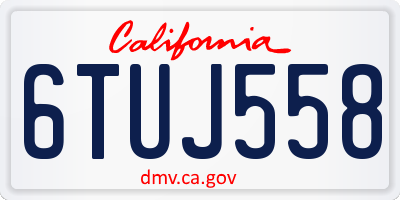 CA license plate 6TUJ558