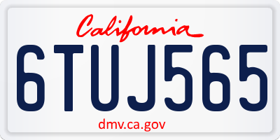 CA license plate 6TUJ565