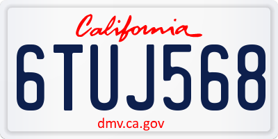 CA license plate 6TUJ568