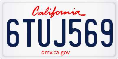 CA license plate 6TUJ569