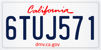 CA license plate 6TUJ571