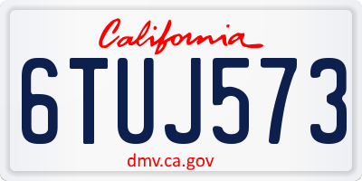 CA license plate 6TUJ573