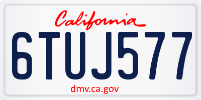 CA license plate 6TUJ577
