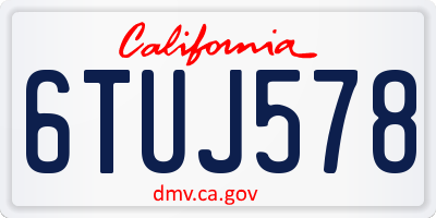 CA license plate 6TUJ578