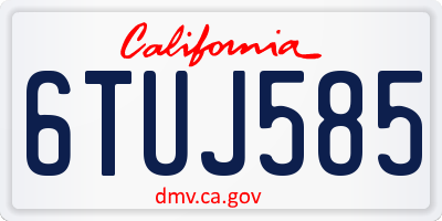 CA license plate 6TUJ585
