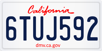CA license plate 6TUJ592