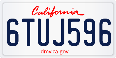 CA license plate 6TUJ596