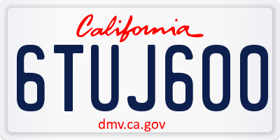 CA license plate 6TUJ600