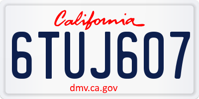 CA license plate 6TUJ607