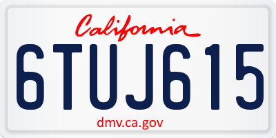 CA license plate 6TUJ615