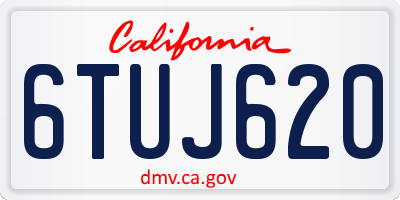 CA license plate 6TUJ620